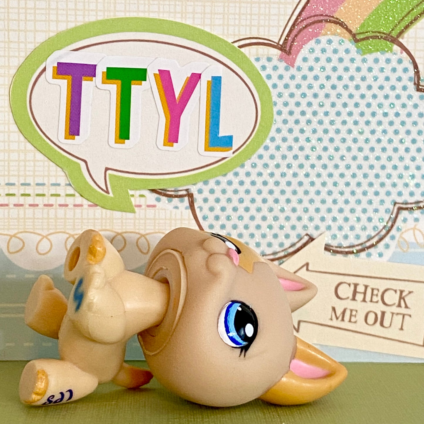 Vintage Authentic Littlest Pet Shop German Shepherd Dog 1447 Garden