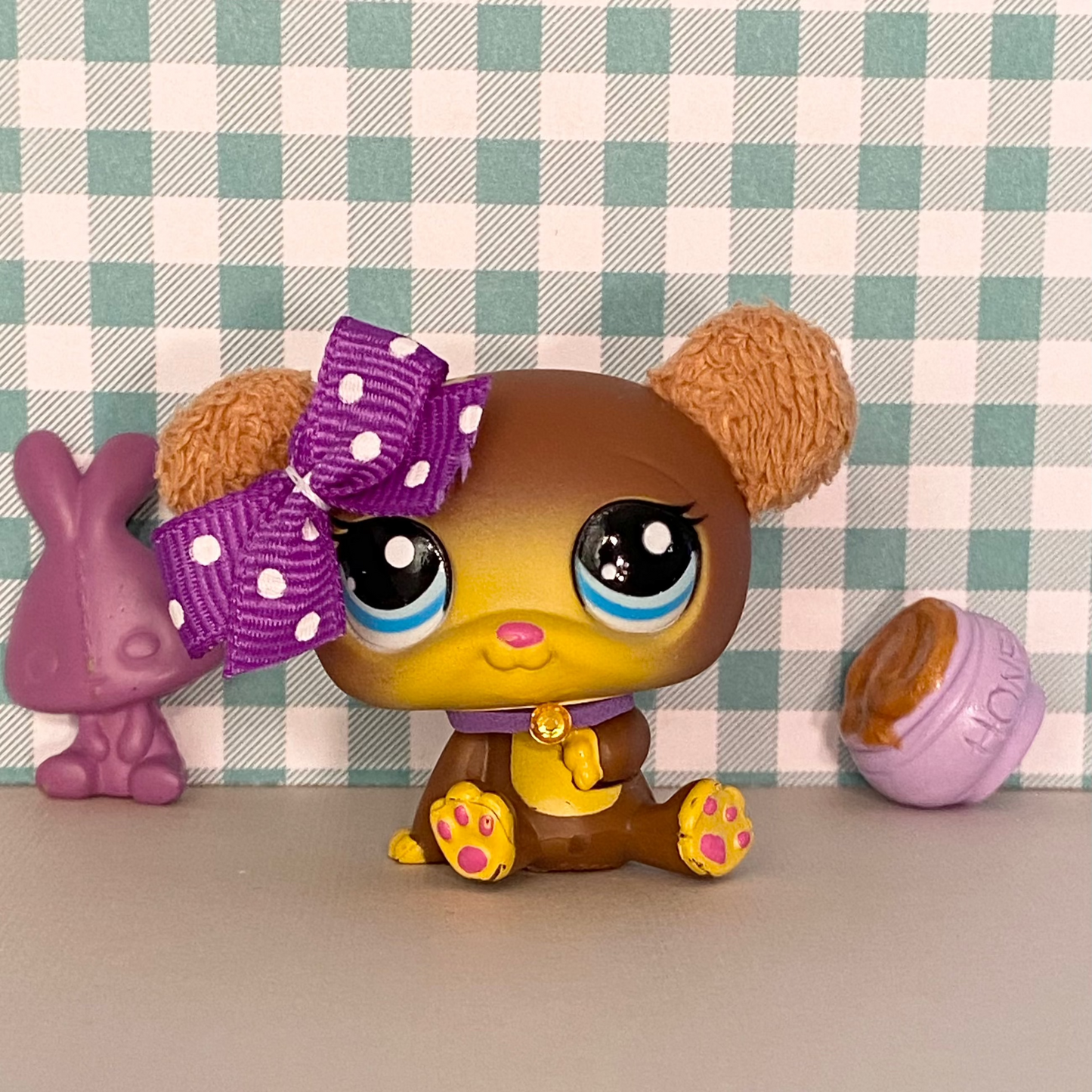 Authentic Vintage Littlest Pet Shop Bear with Fuzzy Ears No. 2468