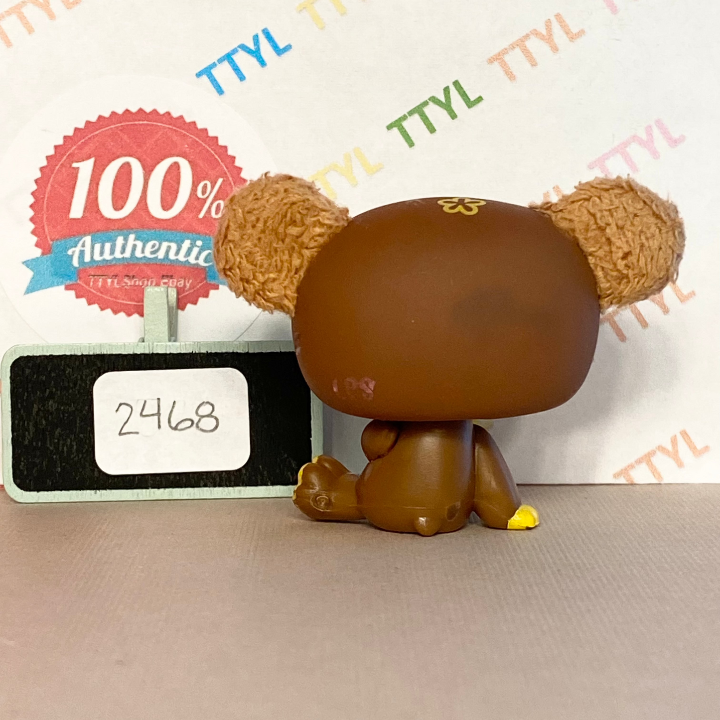 Authentic Vintage Littlest Pet Shop Bear with Fuzzy Ears No. 2468