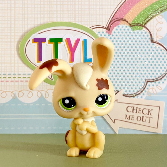 Vintage Authentic Littlest Pet LPS Rabbit 972 Portable Mud Green