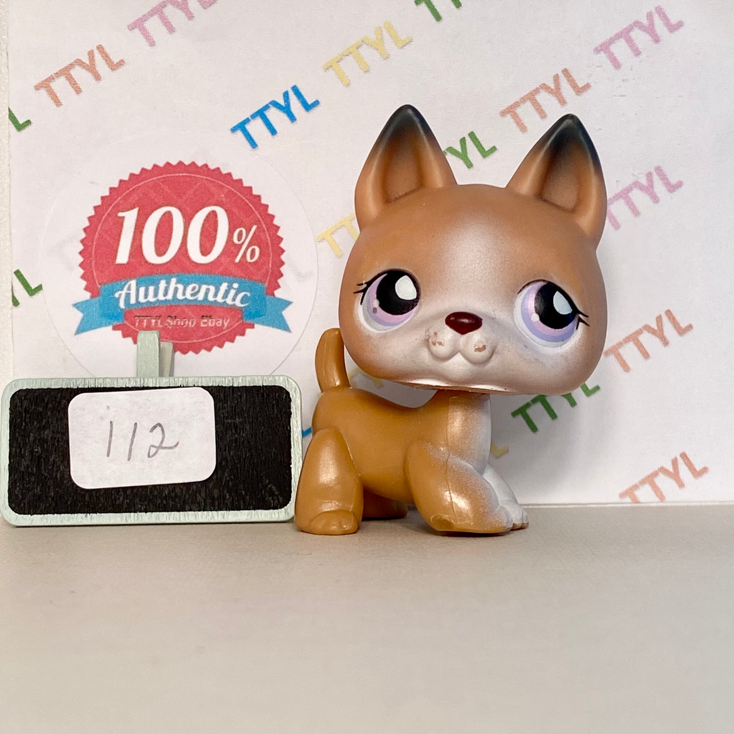 Authentic Vintage Littlest Pet Shop German Shepherd Dog No. 112
