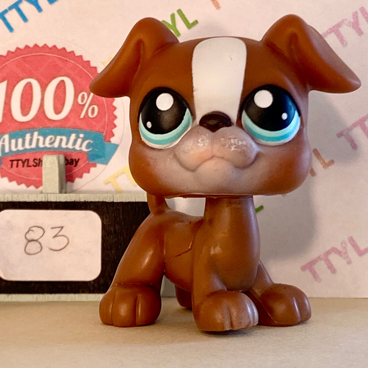Authentic Vintage Littlest Pet Shop Dog Boxer Dog No. 83