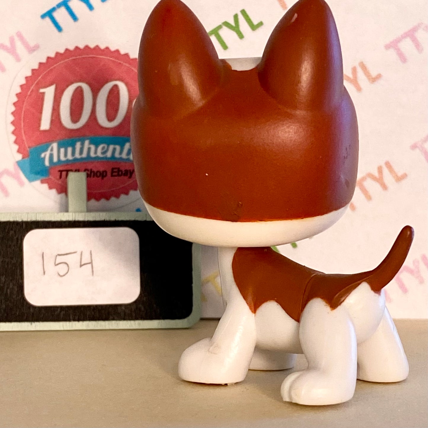 Authentic Vintage Littlest Pet Shop Bull Terrier Dog No. 154