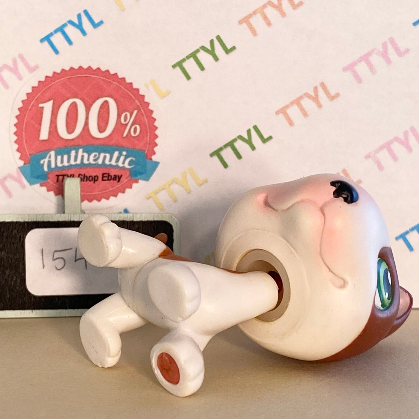 Authentic Vintage Littlest Pet Shop Bull Terrier Dog No. 154