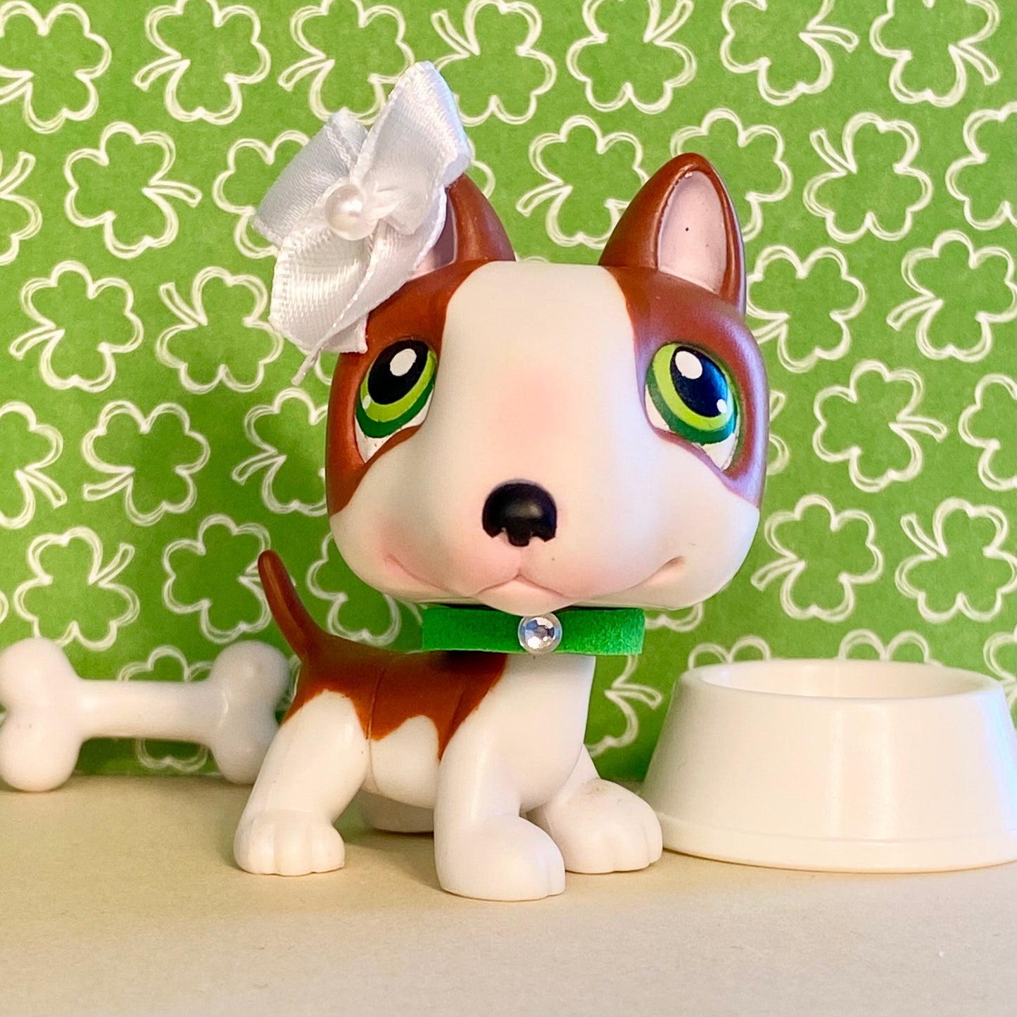 Authentic Vintage Littlest Pet Shop Bull Terrier Dog No. 154