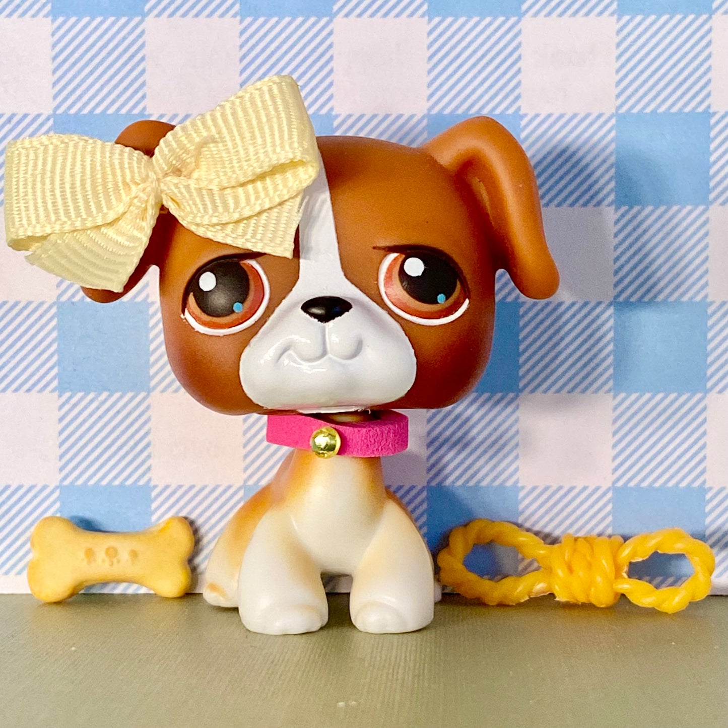 Authentic Vintage Littlest Pet Shop Boxer Dog No. 25 Brown