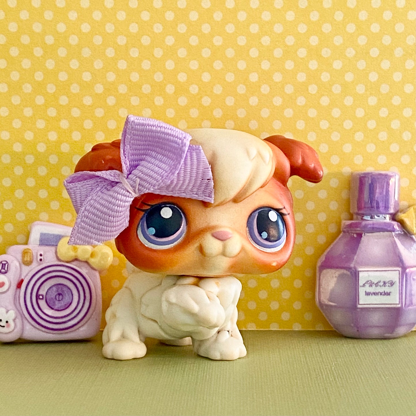 Vintage Authentic Littlest Pet Shop Poodle Dog No. 37 Brown Purple