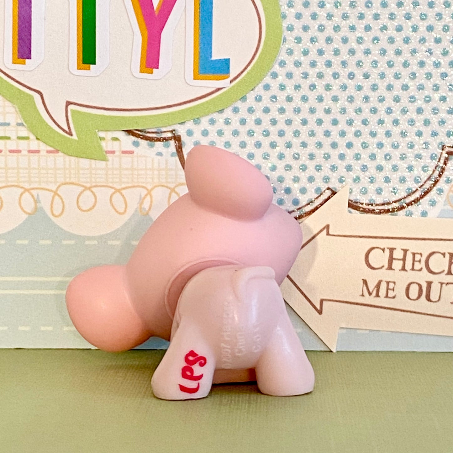 Vintage Authentic Littlest Pet Shop Mouse 1202 Pink Purple Habitrail
