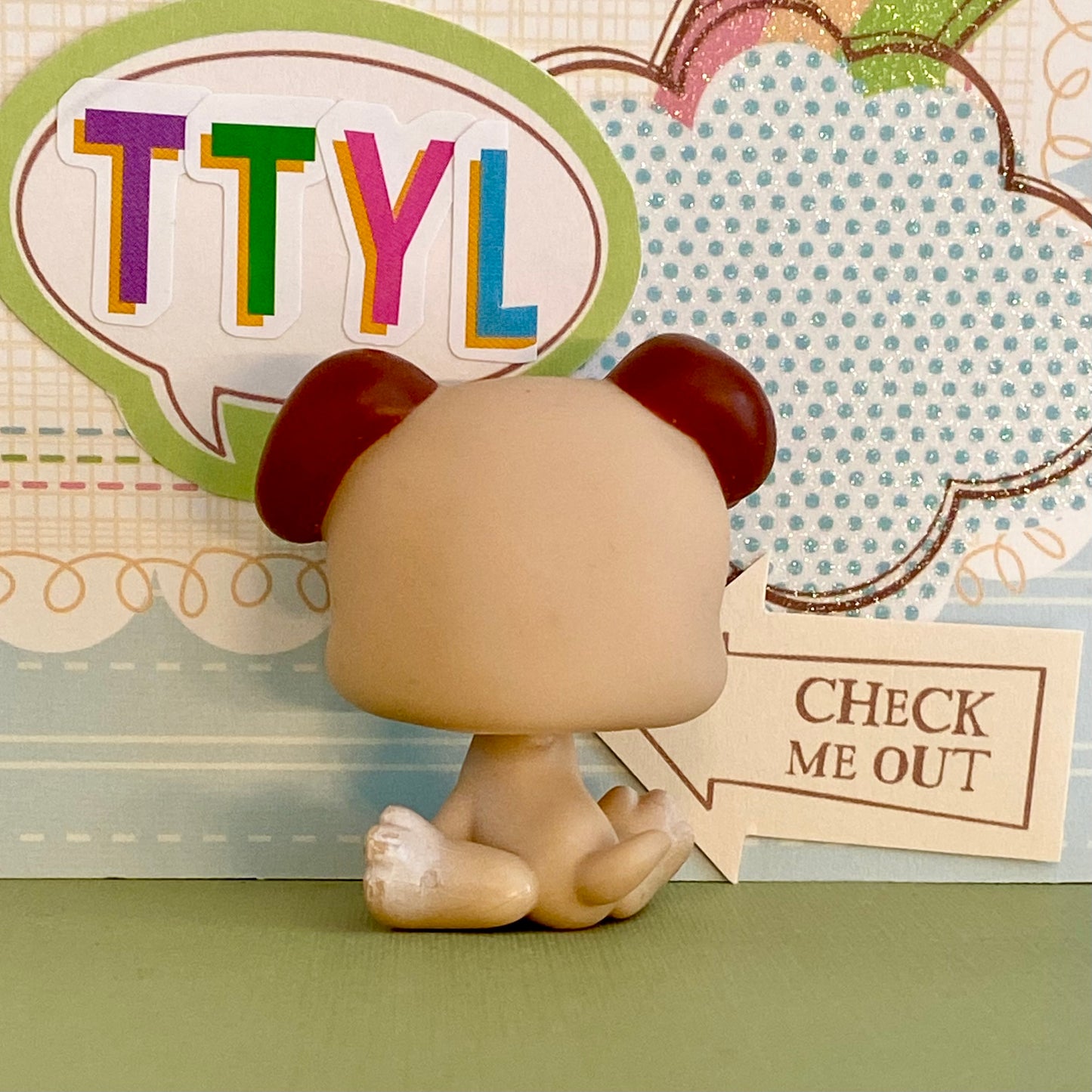 Vintage Authentic Littlest Pet Shop Dog 143 Puppy White Brown