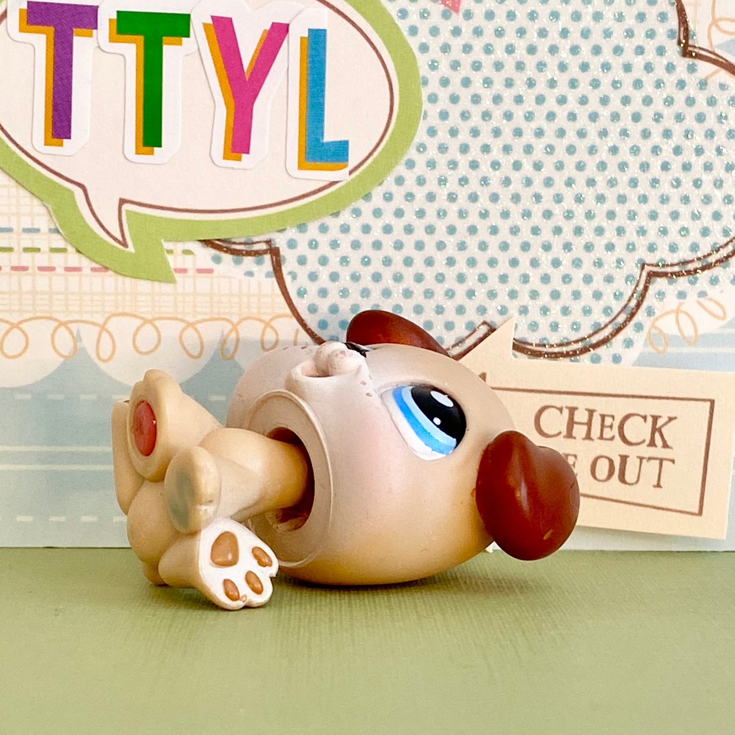 Vintage Authentic Littlest Pet Shop Dog 143 Puppy White Brown