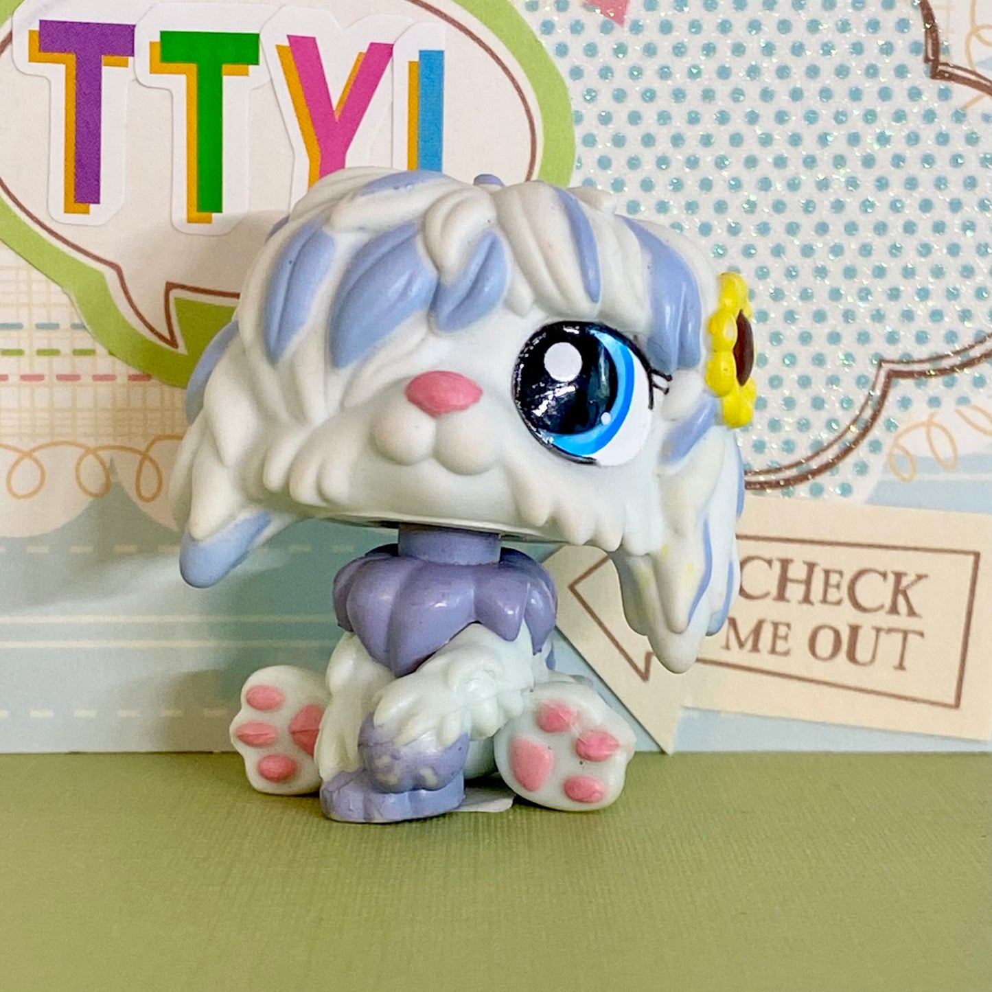 Vintage Authentic Littlest Pet Shop Sheepdog Dog 1712