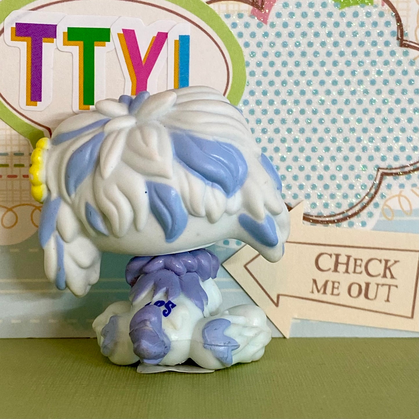 Vintage Authentic Littlest Pet Shop Sheepdog Dog 1712