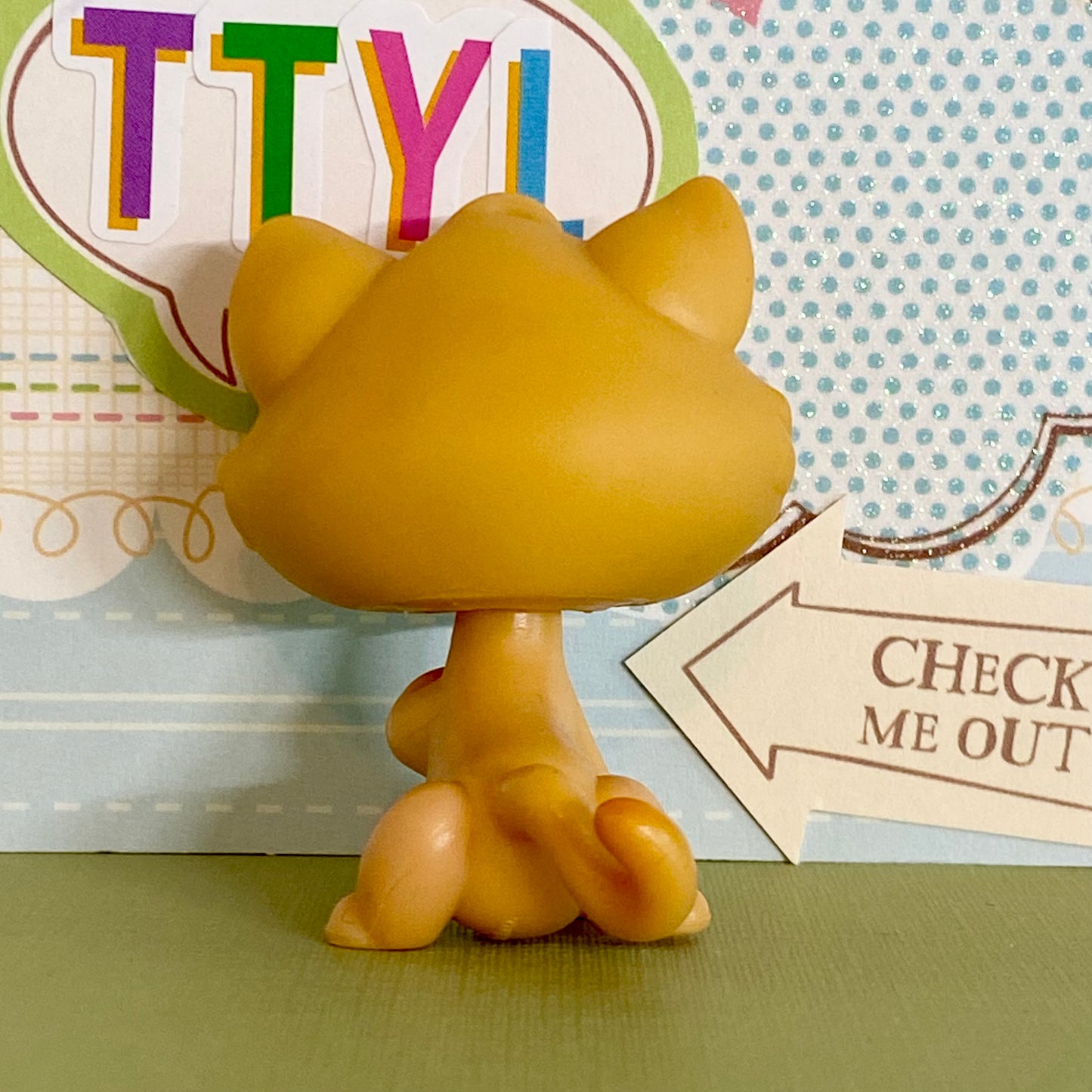 Vintage Authentic Littlest Pet Shop Kitten Yellow Green Seaside Celebration 110