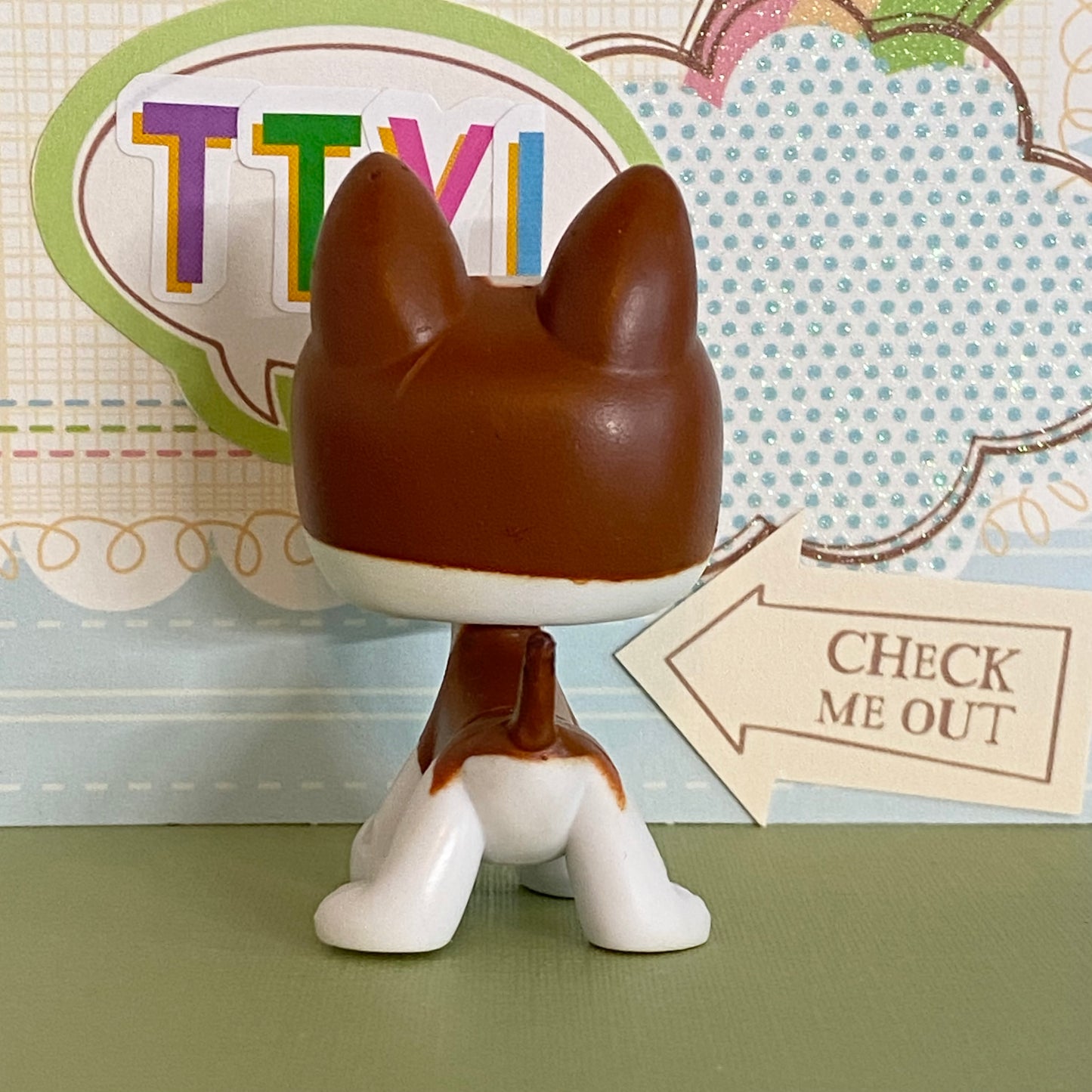 Vintage Authentic Littlest Pet Shop Terrier Dog Totally Talented Green 154