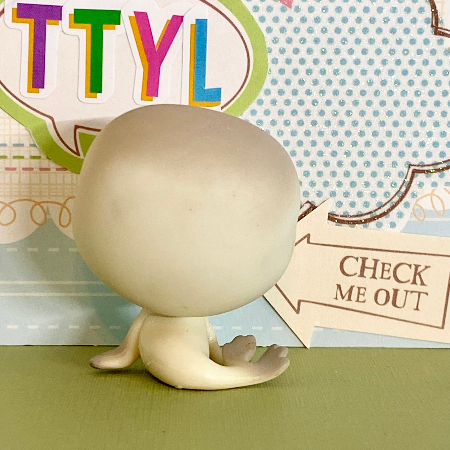 Vintage Authentic Littlest Pet Shop Seal 342 Arctic Grey Aqua