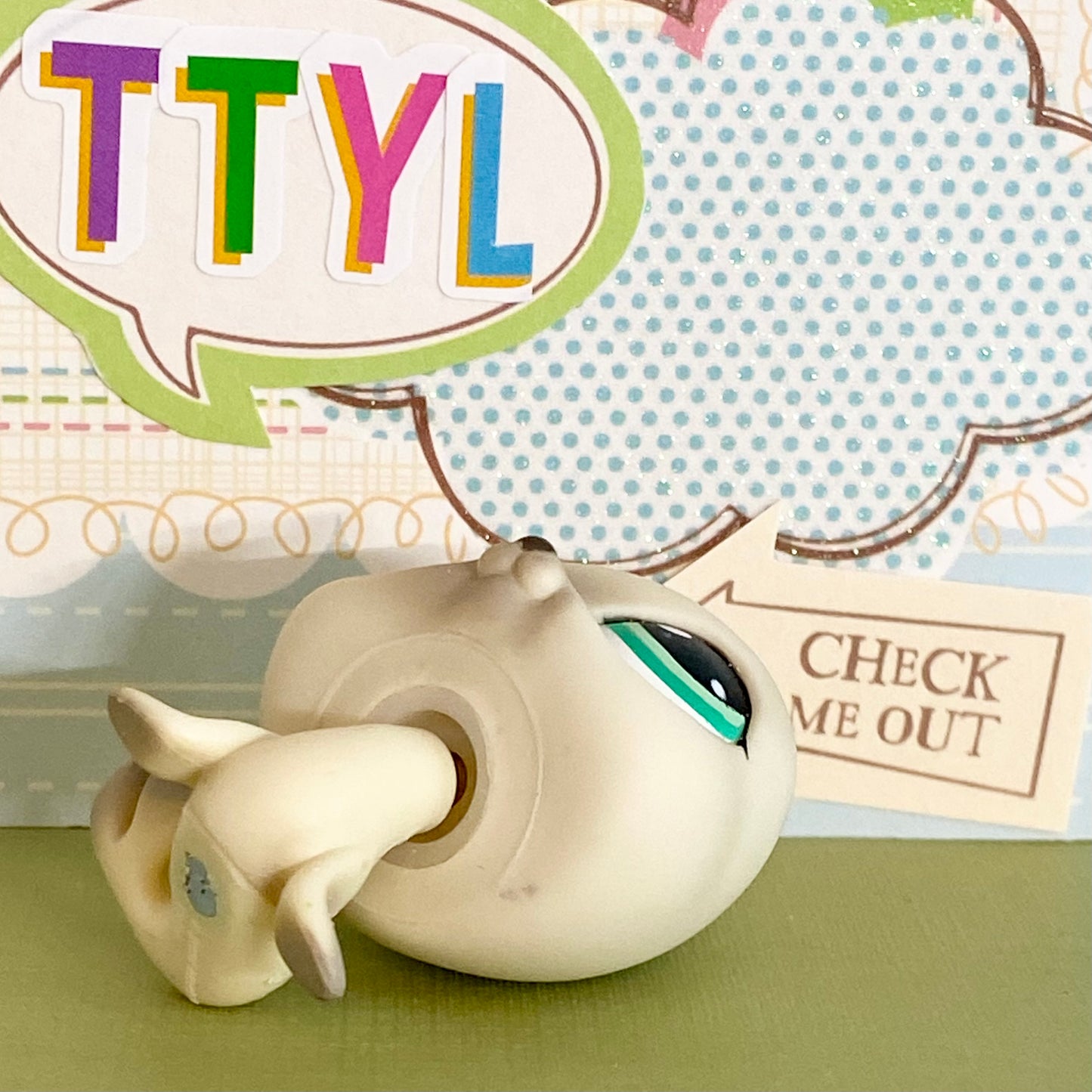 Vintage Authentic Littlest Pet Shop Seal 342 Arctic Grey Aqua