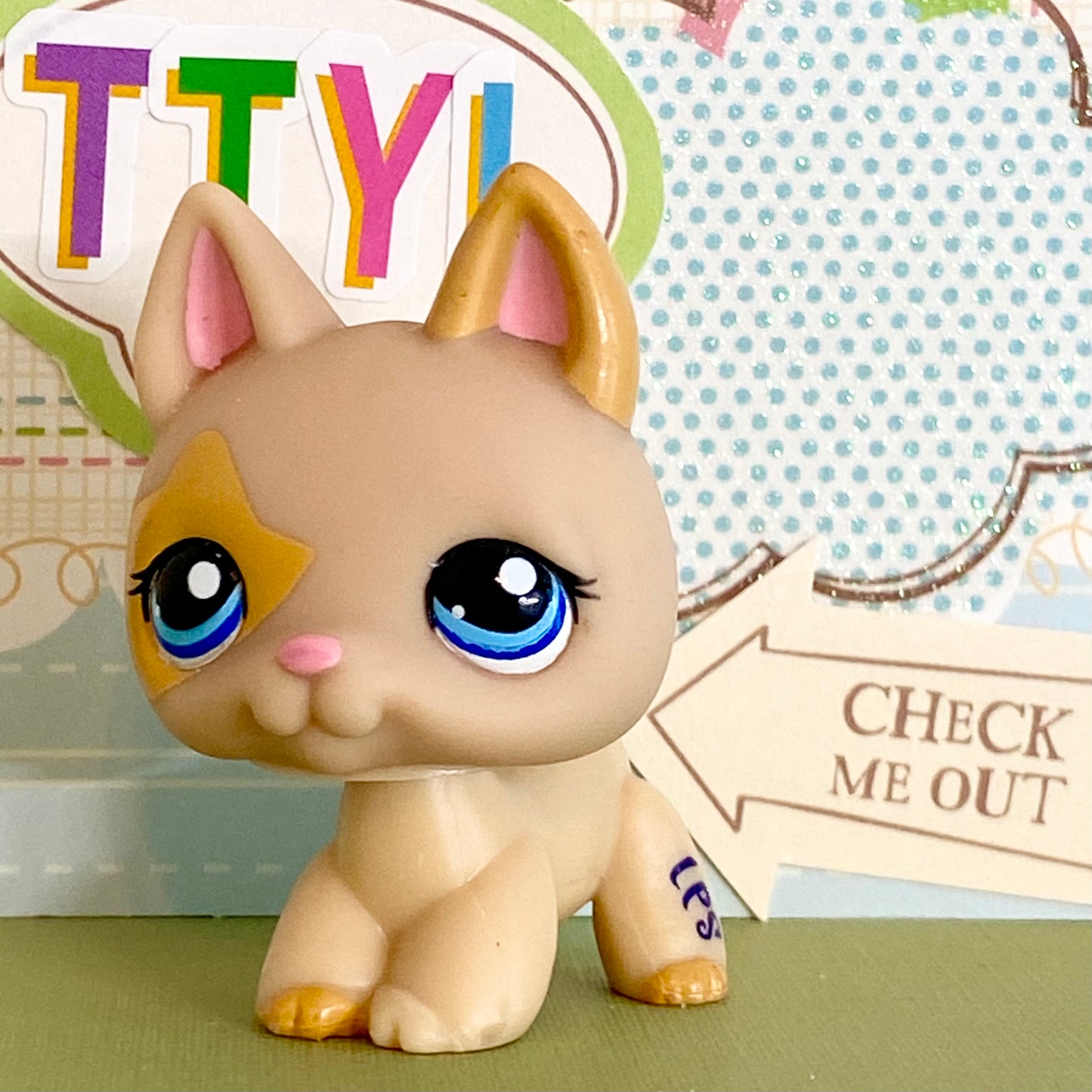 Vintage Authentic Littlest Pet Shop German Shepherd Dog 1447 Garden