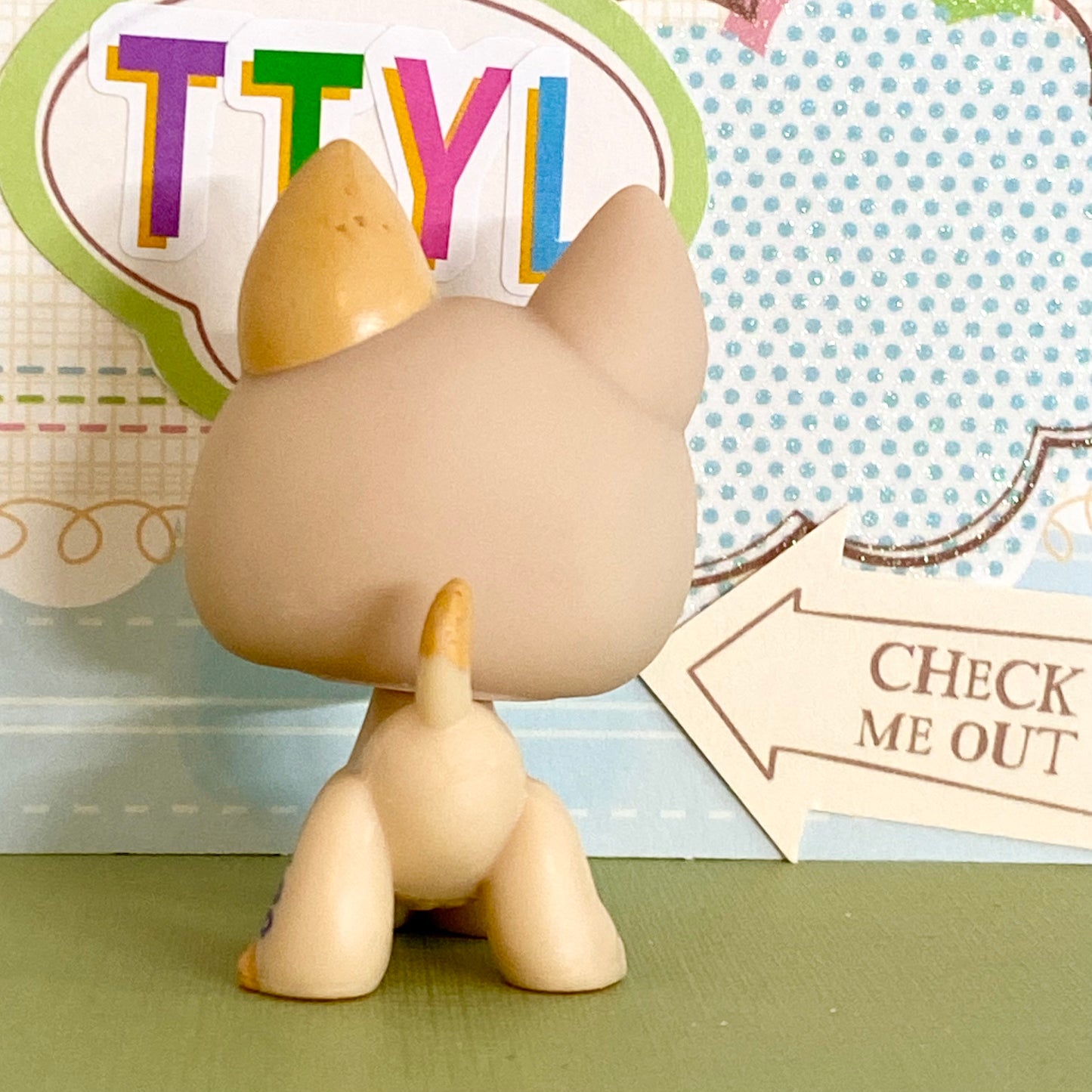 Vintage Authentic Littlest Pet Shop German Shepherd Dog 1447 Garden