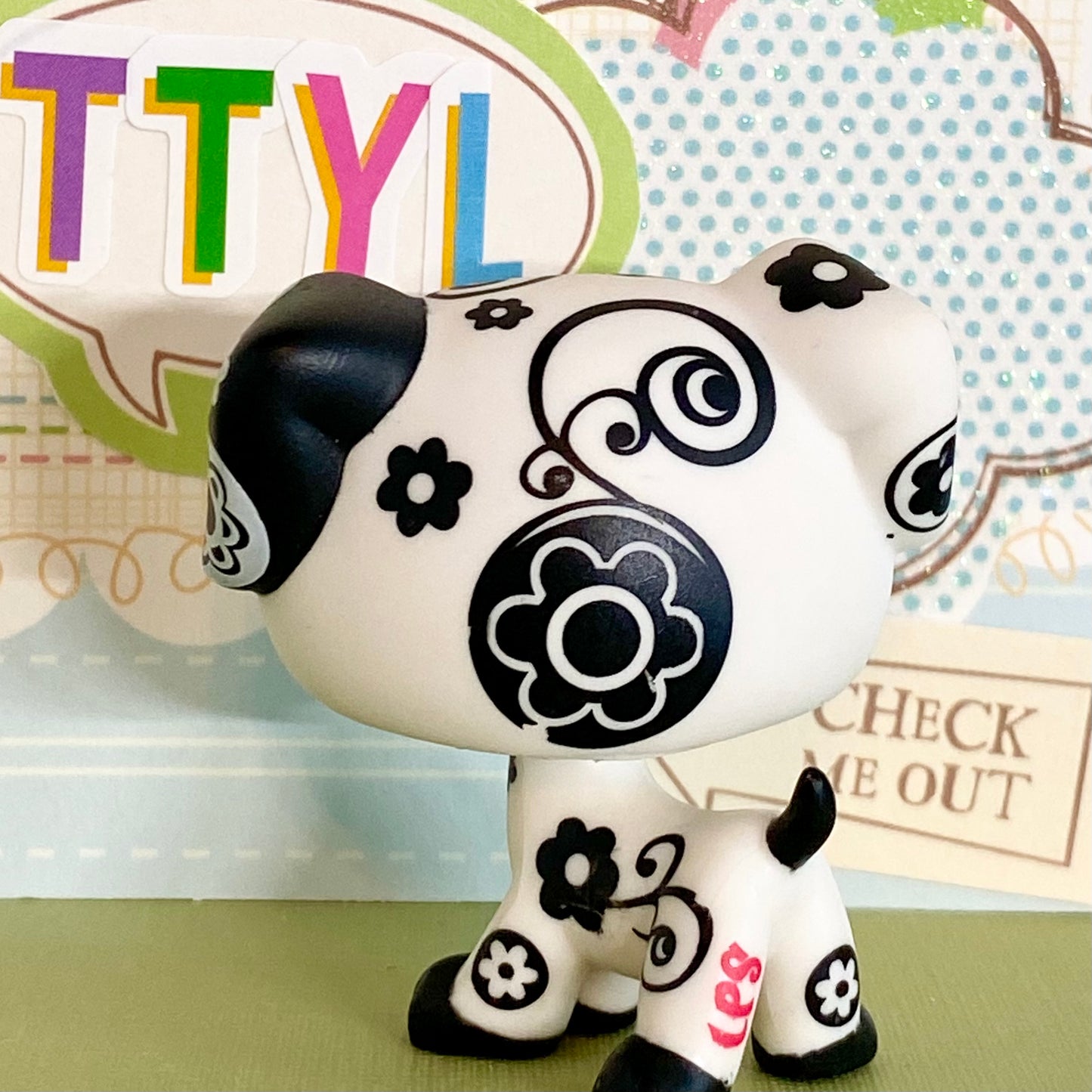 Vintage Authentic Littlest Pet Shop Dalmatian Dog 1613 Rescue Tails Center Blue