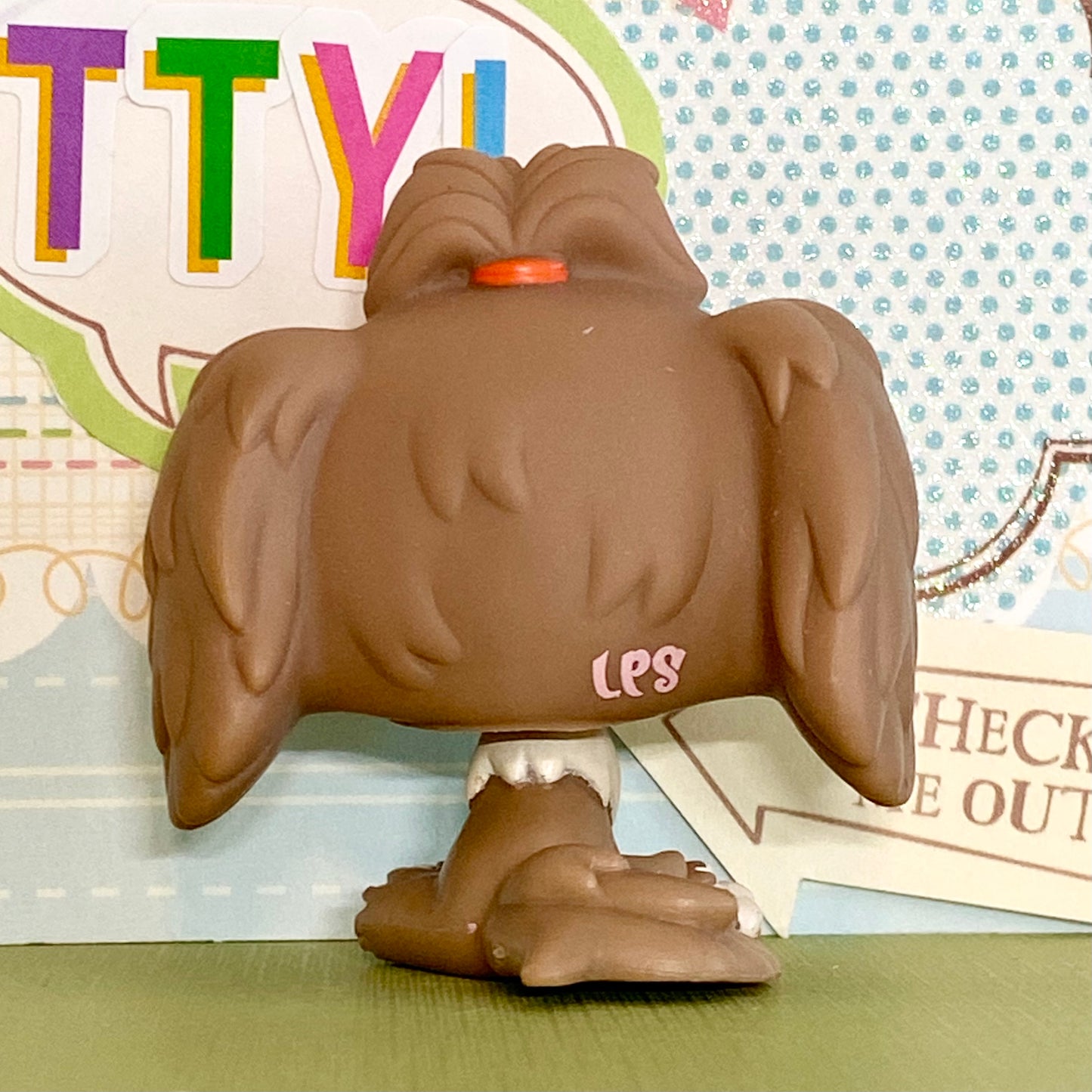 Vintage Authentic Littlest Pet Shop Llasa Apso Dog 2130 Brown White