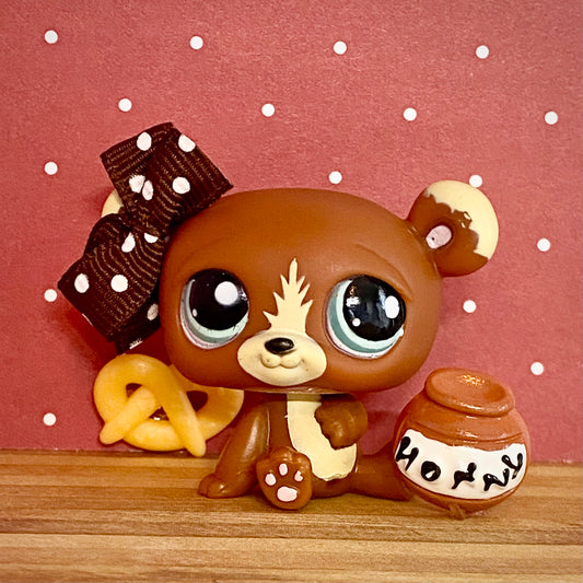 Vintage Authentic Littlest Pet Shop Bear 1075 Teal