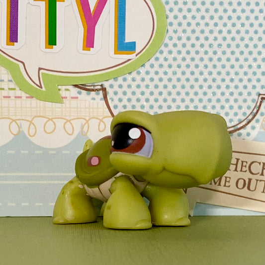 Vintage Authentic Littlest Pet Shop Turtle 7 Brown Pink