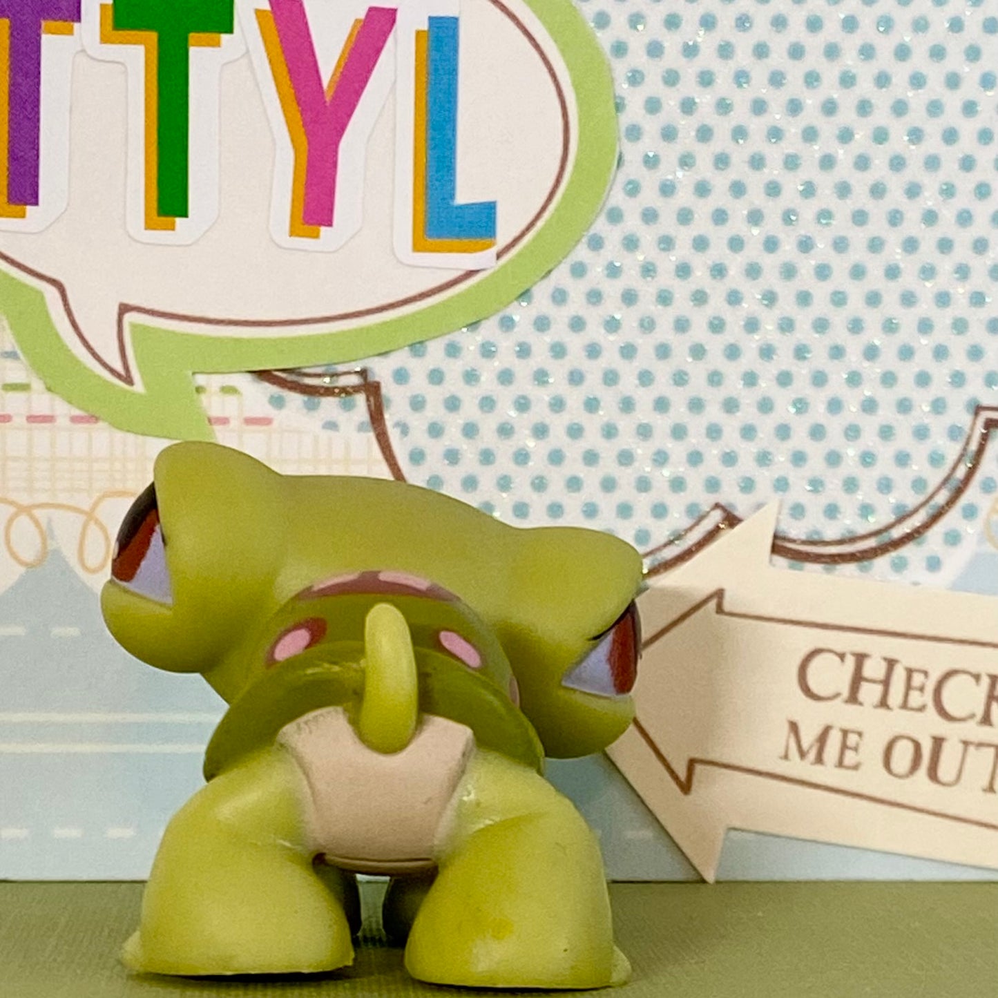 Vintage Authentic Littlest Pet Shop Turtle 7 Brown Pink