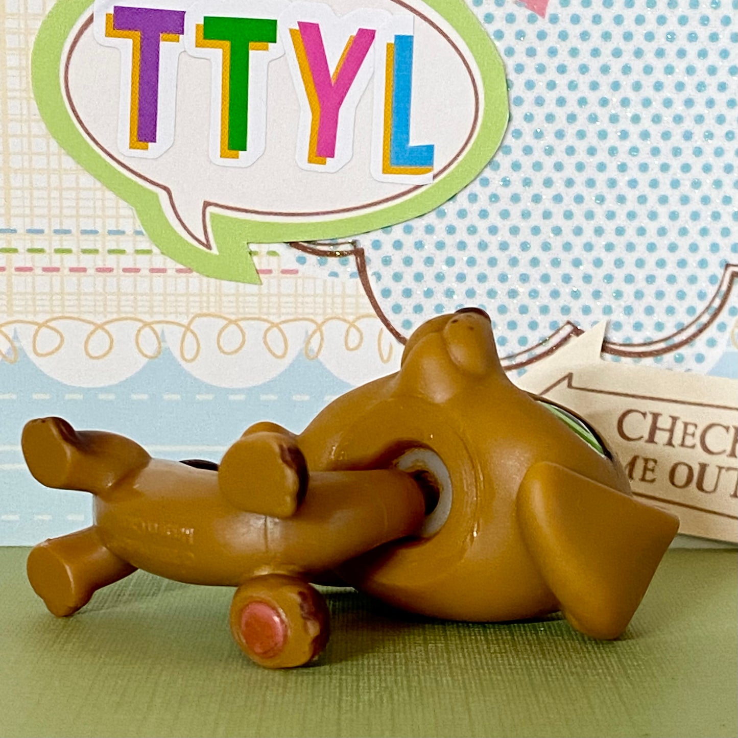 Vintage Authentic Littlest Pet Shop Dachshund 139 Green Christmas