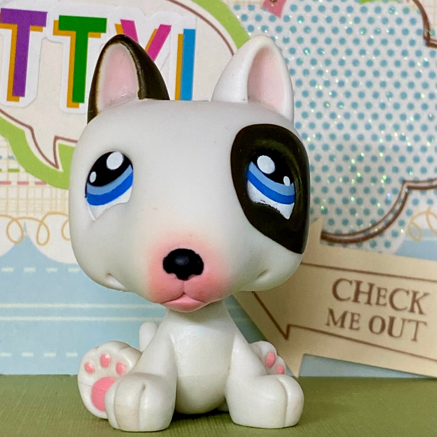 Vintage Authentic Littlest Pet Shop Dog Bull Terrier No Paws Off Electric Diary