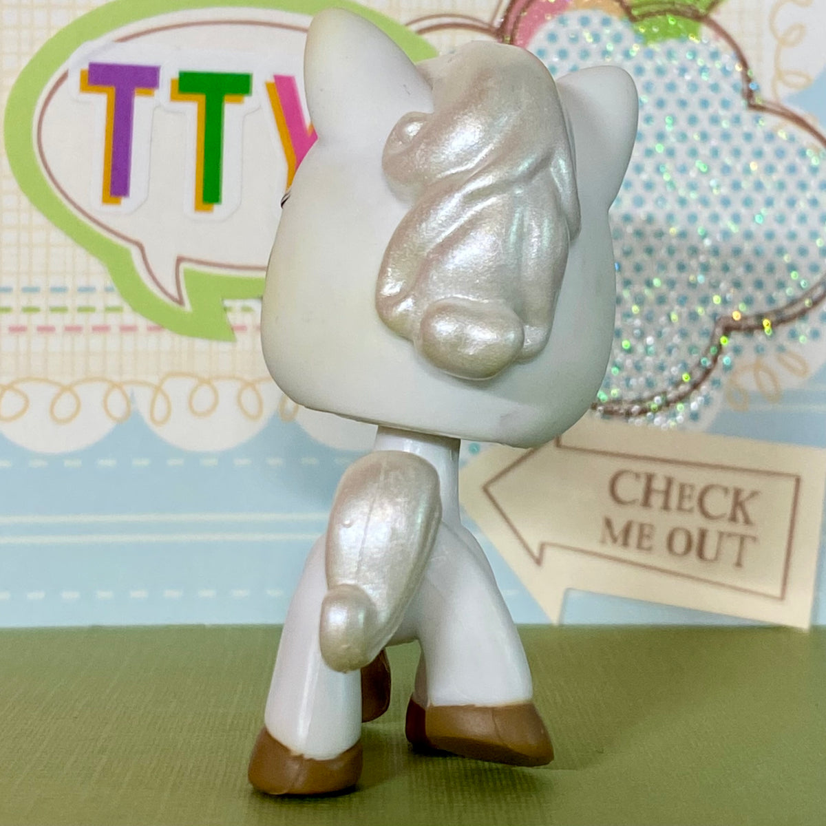 Vintage Authentic Littlest Pet Shop Horse 338 Race About Ranch Green W ...