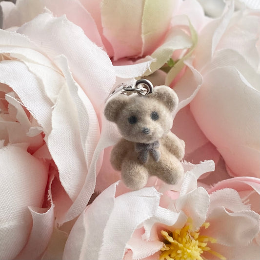 Flocked Bear Charm