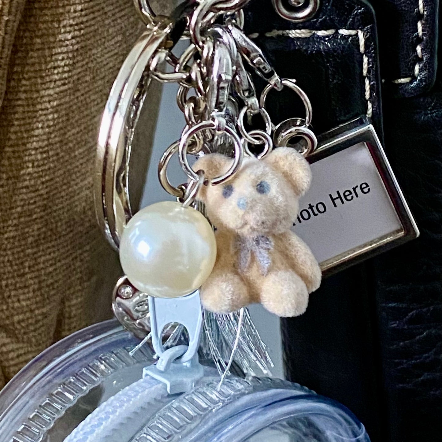 Flocked Bear Charm