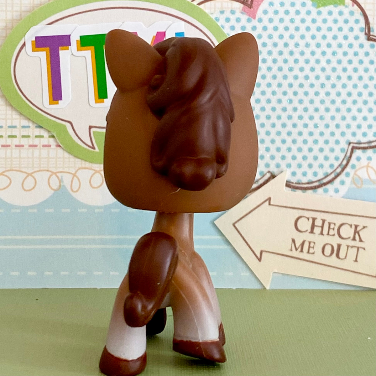 Vintage Authentic Littlest Pet Shop LPS Horse 337 Raceabout Ranch Brow ...