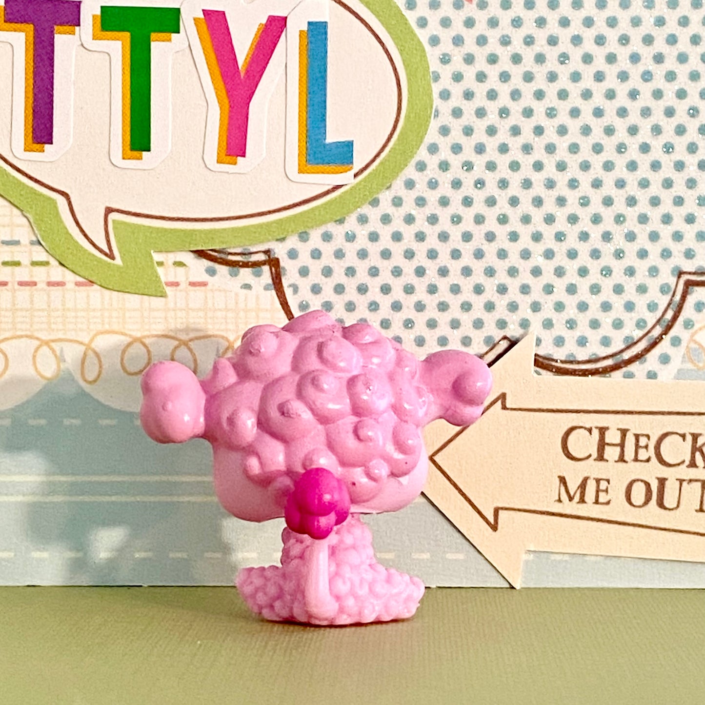 Vintage Authentic Littlest Pet Shop Poodle Dog 3599 Mommy and Me Pink Aqua